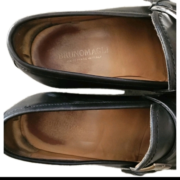 Bruno Magli Mens Black Italian Leather Designer Loafer Dress Shoe 8 - Picture 8 of 12